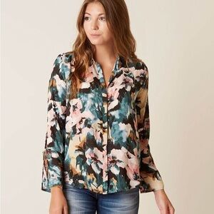 LUCKY BRAND Floral Watercolour Blouse